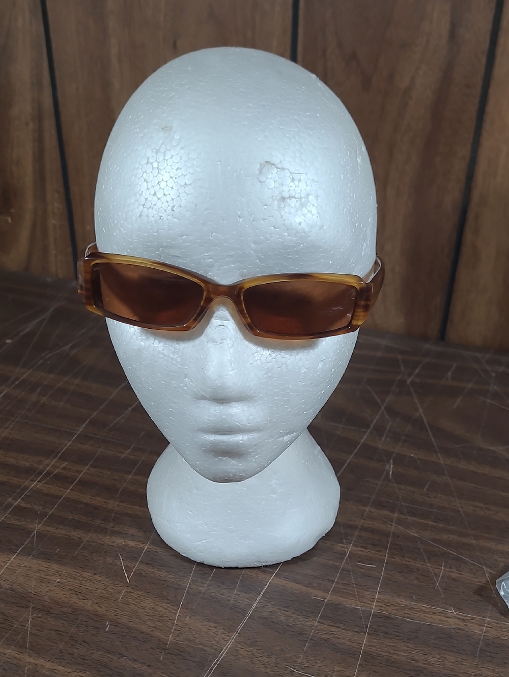 Slim Rectangular Amber Sunglasses #9